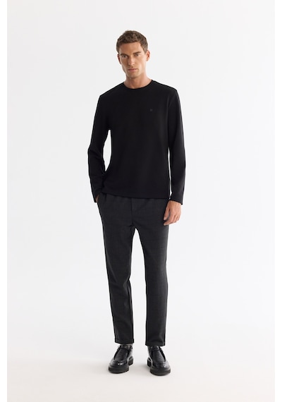 Avva Erkek Siyah Bisiklet Yaka Viskon Karışımlı Basic Regular Fit Sweatshirt A42y1350