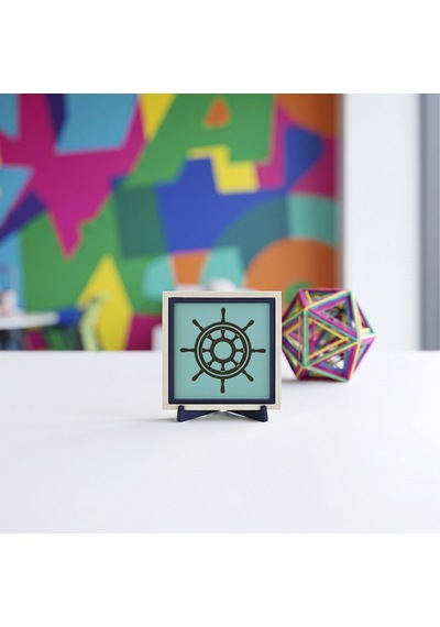 Gemi Dümeni Temalı Modern Dekoratif Obje, Ofis Ve Ev Dekoru İçin Karakterli Bir Seçim 10x10 Cm