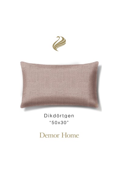 Br Demor Home Keten Dokulu Bej Rengi Kırlent Yastık Kılıfı