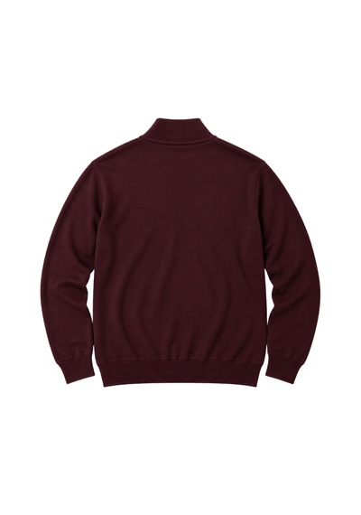 Battalmoda Erkek Büyük Beden Bordo Fermuarlı Dik Yaka Pamuklu Kazak 3xl-4xl-5xl-6xl