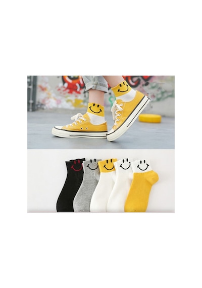 Worthy Socks 5'li Kadın Çok Renkli Pamuklu Kolej Tenis Çorap