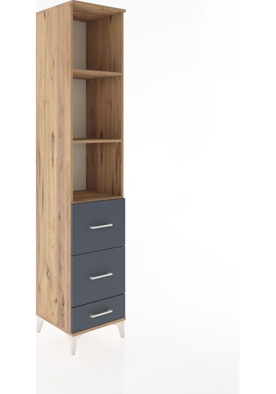 Hyperion Dolap 3 Raflı 3 Çekmeceli 44x44x221 Çam-antrasit Çam