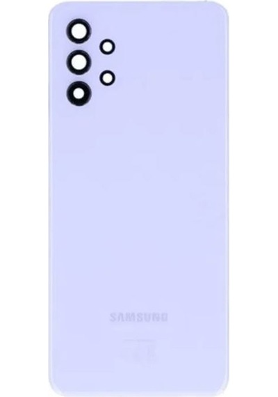 Samsung A32 Kamera Camlı Mor Uyumlu Arka Kapak Batarya Kapağı Pil Kapağı Mor