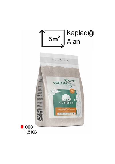 Ventrawall - Krem Renk Duvar Kağıdı Ve Pamuk Sıva - C03 - 5 Kg