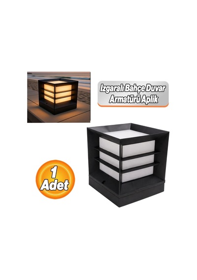 Mega Izgaralı Set Üstü Bahçe Duvar Armatürü Aplik Suya Dayanıklı Modern Dış Mekan Aydınlatma