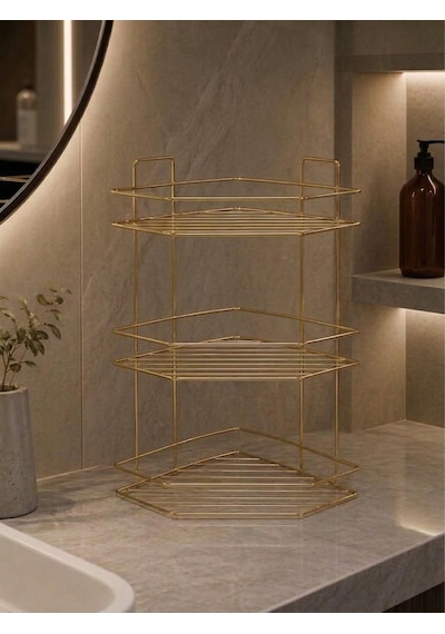 Konak Alışveriş Gold Banyo Köşelik 3 Katlı