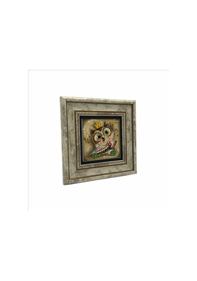 Baykuş Baskılı Taş Tablo 20x20 528
