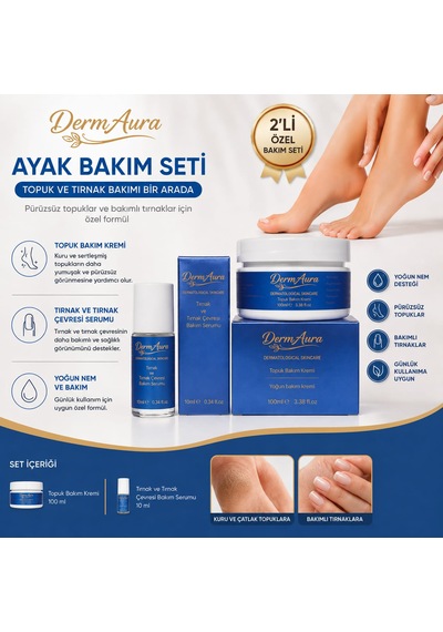 Ayak Bakım Seti Topuk Bakım Kremi 100 Ml + Tırnak Ve Tırnak Çevresi Bakım Serumu 10 Ml