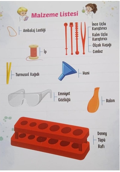 Kimya Deney Setim 1 Paket Eğitici Kimya Seti Okul Fen Bilimleri Deney Seti