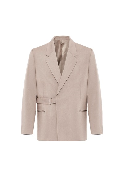 Antioch Kuşaklı Relax Fit Erkek Blazer Ceket Taş