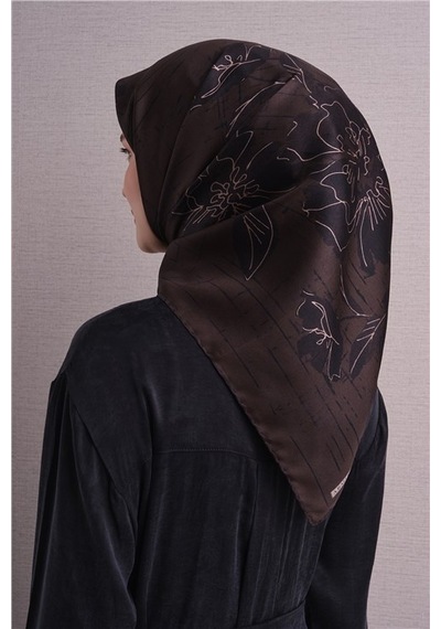 Armine Saf İpek Twill Eşarp 9617d 53 Turuncu Mürdüm