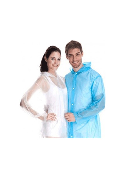 Çıtçıtlı Tek Kullanımlık Yağmurluk - Kullan At Asorti Mavi