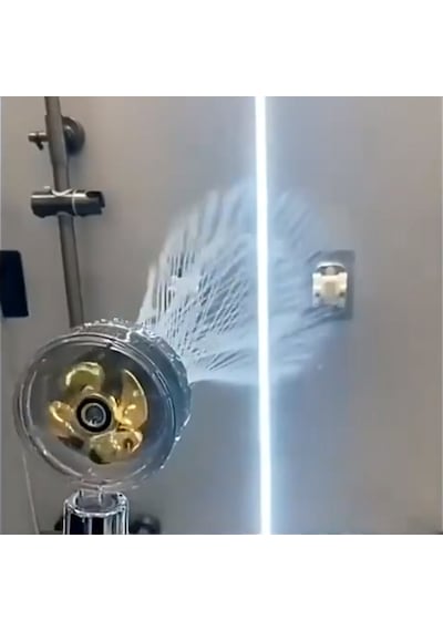 360 Derece Dönebilen Pervaneli Turbo Tazyikli Duş Başlığı Krom