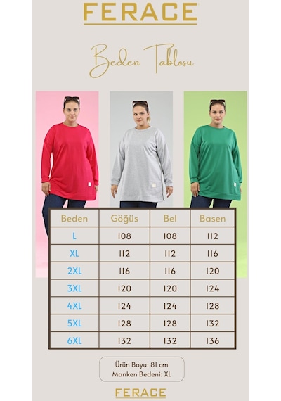 Ferace Kadın Oversize İki İplik Tesettür Tunik 001