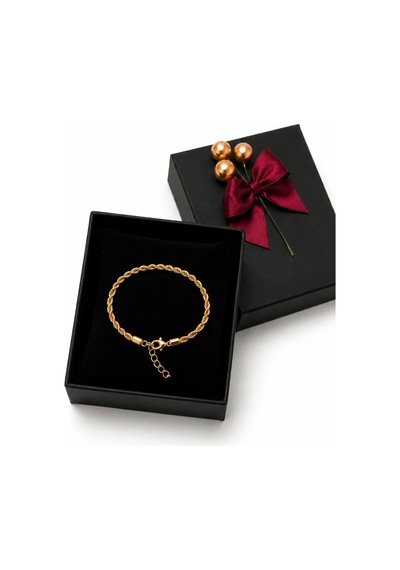 Gold Renk Burgu Zincir Kadın Ayarlanabilir Paslanmaz Çelik Şık Bileklik Altın - 890441131 Altın