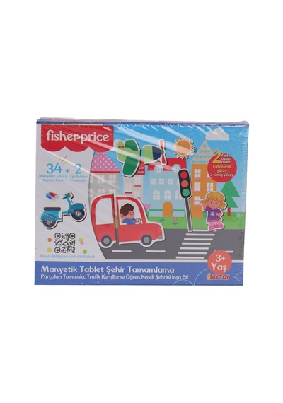 3127 Fisher Price Manyetik Tablet Şehir Tamamlama Çok Renkli
