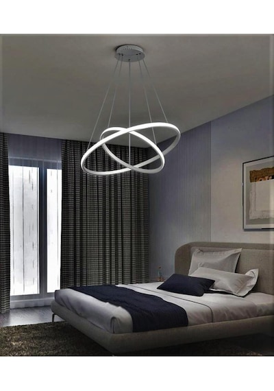 İkili Halka Model Sarkıt Modern Beyaz Işık Ultra Power Led Avizez