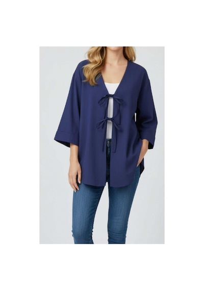Unika Boutique Önü Baglamalı Kimono 2 Li Pembe Lacivert Blackbonds