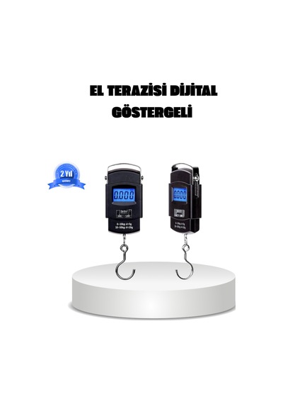 Dijital El Kantarı 50 Kg Taşıma Kapasiteli, Taşınabilir Hassas Tartı Siyah
