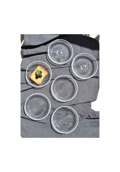 6'lı Cam Kase Mini Kahvaltılık Çerezlik Meze Tabağı 12 Cm İkramlık- Majestik Şeffaf