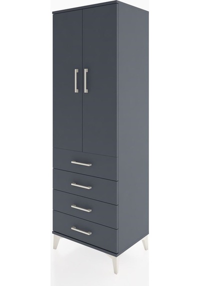 Hyperion Dolap Tek Raflı 4 Çekmeceli Tek Askılı 60x44x182 Ant... Antrasit Hyperion Dolap Tek Raflı 4 Çekmeceli Tek Askılı 60x44x182 Ant... Antrasit
