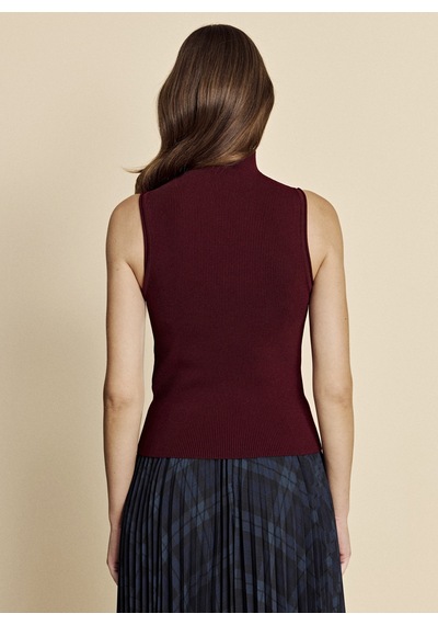 Brooks Brothers Bordo Kadın Balıkçı Yaka Fitilli Desen Kazak Bbfw26fkl026