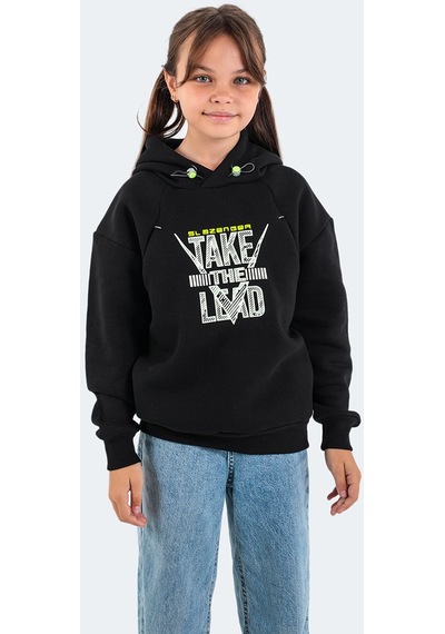 Slazenger DO IN Çocuk Kapüşonlu Siyah Sweatshirt