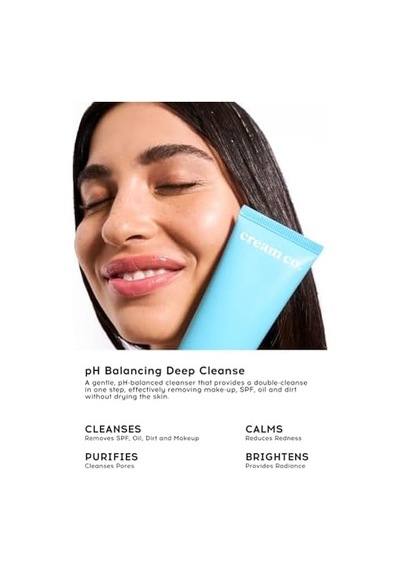Cream Co. Ph Dengeli Krem Yüz Makyaj Temizleyici, Çift Aşamalı, Yeşil Çay Özü Aloe, Tüm Cilt Tipleri
