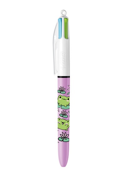 Bıc 4 Colours Kawaii Animals 4 Renkli Tükenmez Kalem + Fosforlu Kalem 2 Li Set Çok Renkli