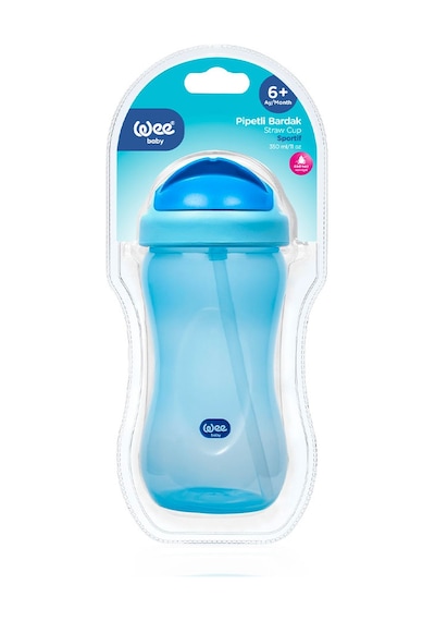 Wee Baby Pipetli Bardak 350 ml Mavi 6+ Ay