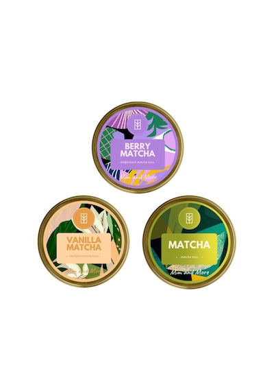 Mim And More Matcha  Set - Berry Matcha 25 G + Vanilla Matcha 25 G + Saf Matcha 25 Gr