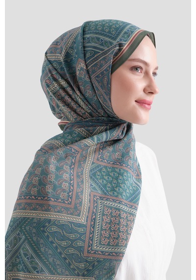 Armine Elegance Pamuk - İpek Şal As464 Zümrüt Yeşili