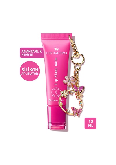 Herbaderm Birthday Cake Aromalı Parlatıcı Dolgunlaştırıcı ve Onarıcı Vegan Dudak Balmı 10 ML