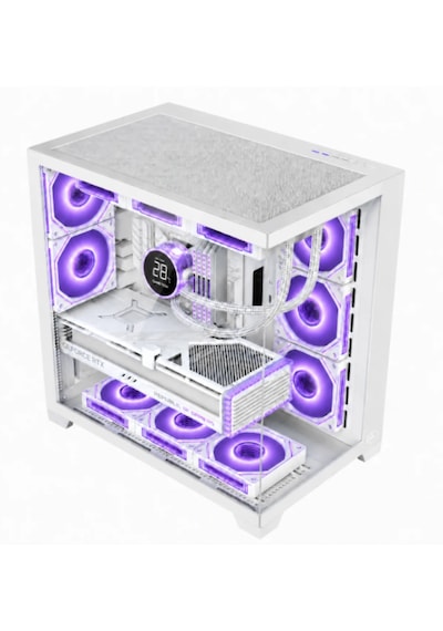 Gametech Prıme Pro 8x120mm Argb Aynalı Fanlı Kumandalı Beyaz Bilgisayar Kasası