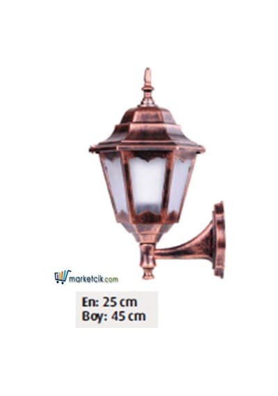 45X25 Abs Altıgen Fenerli Park Bahçe Aydınlatma Duvar Apliği (544116523) Diğer