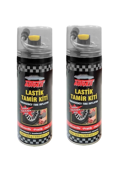 Autokit Lastik Tamir Köpüğü Sprey Kiti 2 X 450 Ml