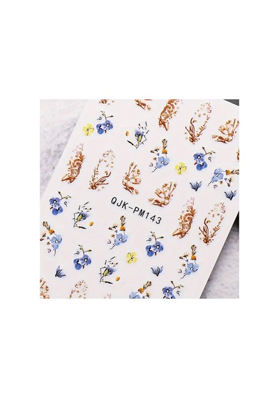 Nailist Floral Çiçekli Seri - Altın Yaldızlı Yapışkan Tırnak Sticker Nail Art Tırnak Dövmesi 16612590