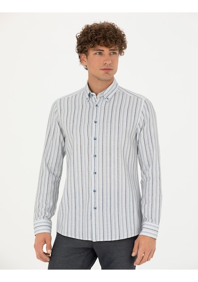 Pierre Cardin Erkek Mavi Desenli Gömlek 50275620-vr036 Mavi
