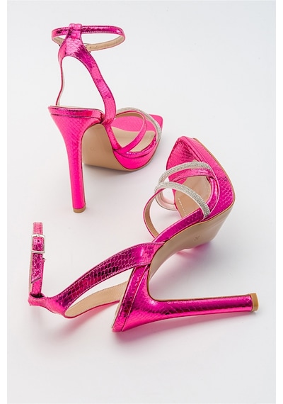 Luvishoes Osea Fuşya Desenli Kadın Topuklu Ayakkabı