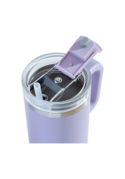 Tyeso Qq Termos Sızdırmaz Pipetli Çift Duvarlı Vakumlu 1200ml Lila
