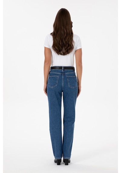 U.S. Polo Assn. Kadın Mavi Straight Fit Jean Pantolon 50312351-DN0022