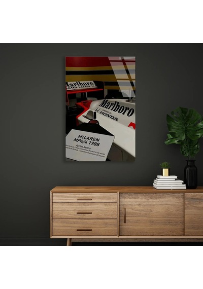 Mclaren Mp4/4 1988 Retro F1 Cam Tablo Formula 1 Duvar Dekoru 70