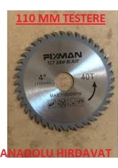 Fixman 110 Mm Elmas Testere Ahşap Kesme Testeresi 40 Diş