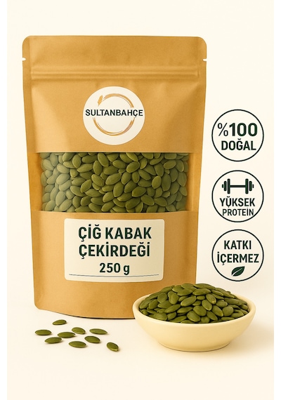 Çiğ Kabak Çekirdeği İçi Katkısız, Kavrulmamış, Doğal Atıştırmalık 250g Diğer