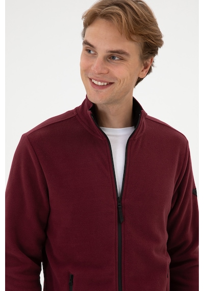 U.S. Polo Assn. Erkek Regular Fit Bordo Polar Örme Hırka 50313779-VR177