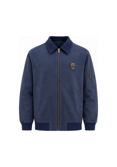 Bad Bear Collar Lacivert Kadife Yaka Fermuarlı Erkek Ceket