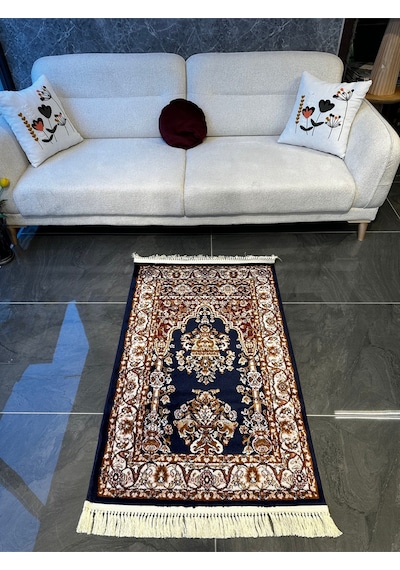 Seccade Dokuma Halı Seccade Püsküllü 80x125 Mavi