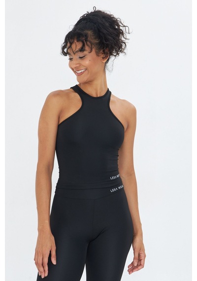 Sportempt Lesa Wear Çapraz Detaylı Basic Spor Crop Atlet Siyah