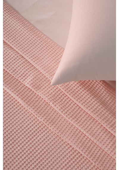 Puffy Brine Çift Kişilik %100 Pamuk Pike - Pudra