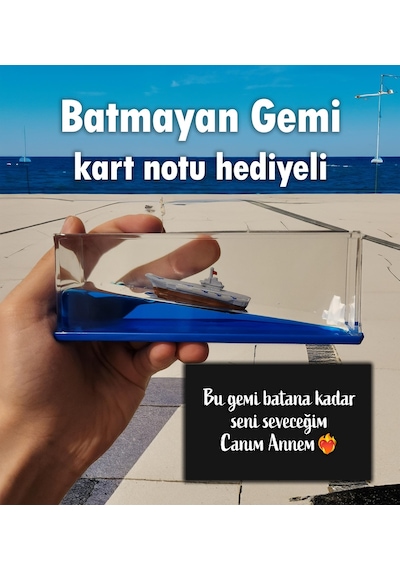 Anneye Özel Notlu Batmayan Gemi Figür Anneler Günü Hediyesi Titanik Aşk Gemisi